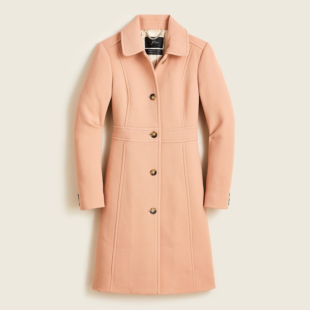 NWT J.Crew Classic Lady Day Coat Italian Wool Thinsulate Warm Taupe Jacket 4 S